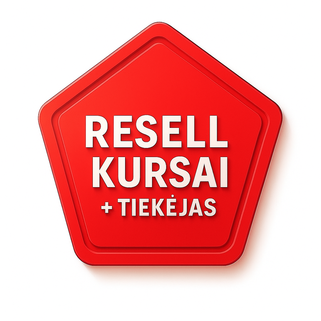 Resell kursai + tiekėjas